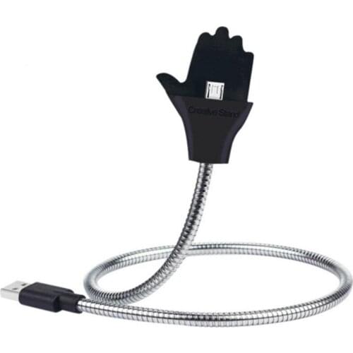 Type-c Data Cable Palm Support Cradle Micro Usb Flexible Metal Stand Car Charging Cable Multifunctional Data Cable for IPhone