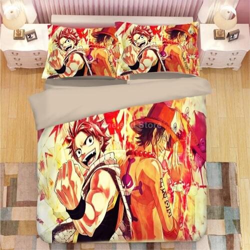 Fairy Tail Bedding Set Anime Kids Cartoon Bed Linen Quilt Duvet Cover Sets Home Decor Twin Single Queen King Size Fashion Gift