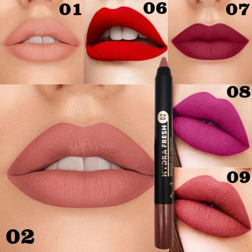 9 Colors Red Velvet Matte Lasting Lipstick Pencil Wholesale Waterproof Lipstick Pen No Fading Sexy Red Lip Tint Women Makeup