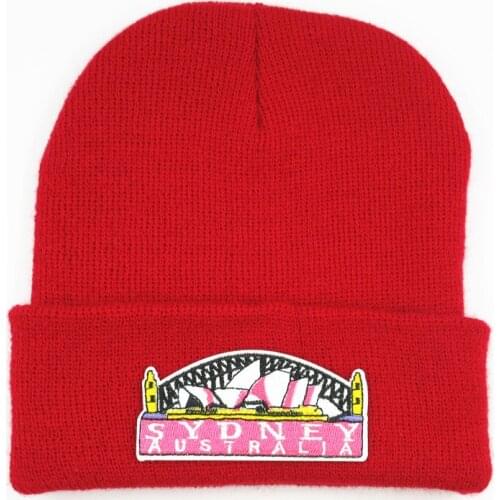 LDSLYJR Geometric building embroidery Thicken knitted hat winter warm hat Skullies cap beanie hat for men and women 367