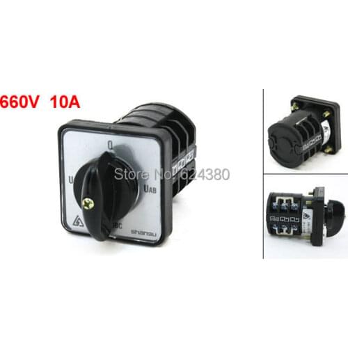 LW8-10/YH3.3 660V 20A Panel Mount Four 4 Position Universal Rotary Cam Combination Changeover Switch 12 Screw Terminals