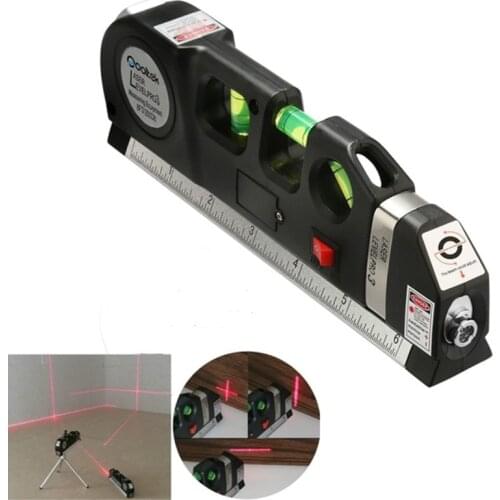 Multipurpose Laser Level Tool Laser Measure Line 8ft Measure Tape Ruler Adjusted Standard and Metric Rulers Horizon Vertical