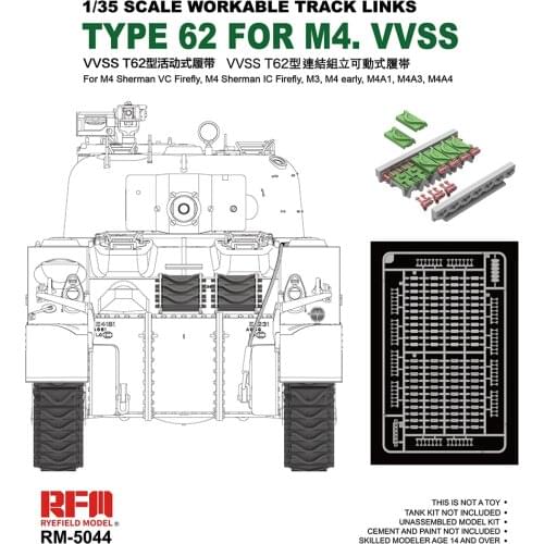 [Rye Field Model] Ryefield Model RFM RM-5044 1/35 Type 62 For M4. VVSS Workable Track Links