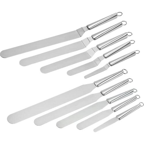 Stainless Steel Cake Spatula 4/6/8/10/12 inch Butter Cream Icing Frosting Knife Smoother Kitchen Pastry Cake Decoration Tools