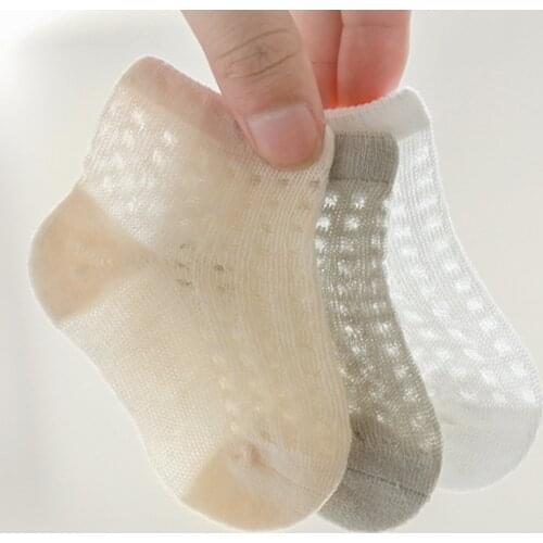 4Pairs/lot Newborn Mesh Socks Baby Girls Boys Socks Summer Thin Soft Cotton Breathable Short Socks for 0-5 Year Children Socks