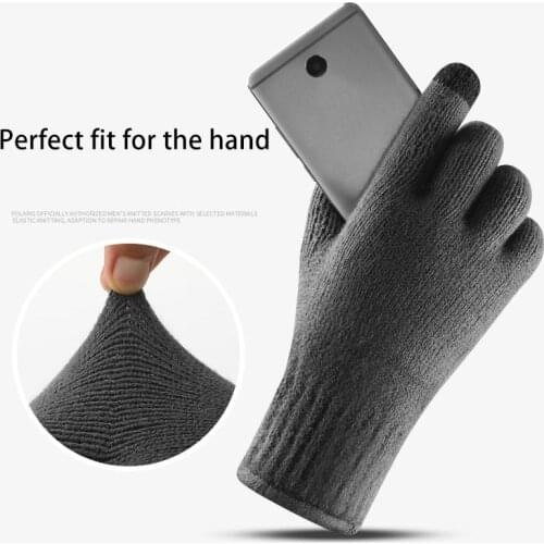 Touch Screen Cycling Gloves Unisex Knit Waterproof Windproof Velvet Gloves Hiking Camping Gloves