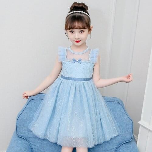 Girl Dress Summer Lace Party Princess Clothes Kids Tutu Dresses Birthday For Girls Costume Ball Gown 4-9Y