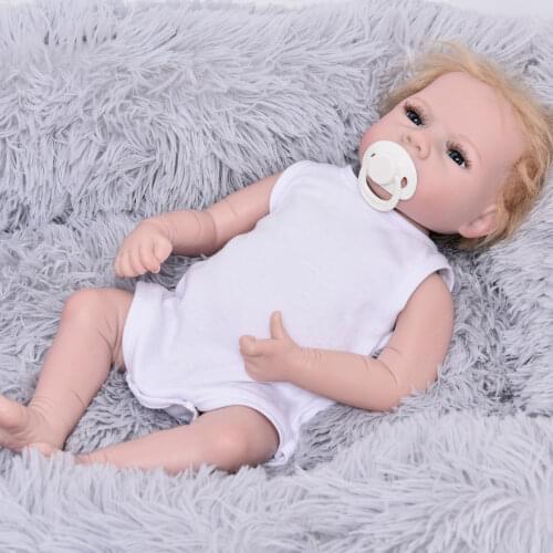 18 Inch Full Silicone Reborn Baby Doll 18 Inch Handmade Vinyl Lifelike Baby Doll New Year Birthday Gift Toys For Children