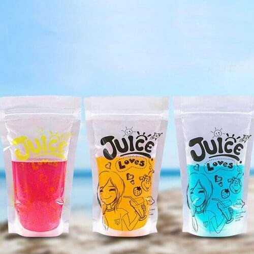Transparent Clear Color Standing Beverage Bags Self-seal Drinks Pack Drink Pouches Plastic Drinking Bag 1000pcs ZA5673