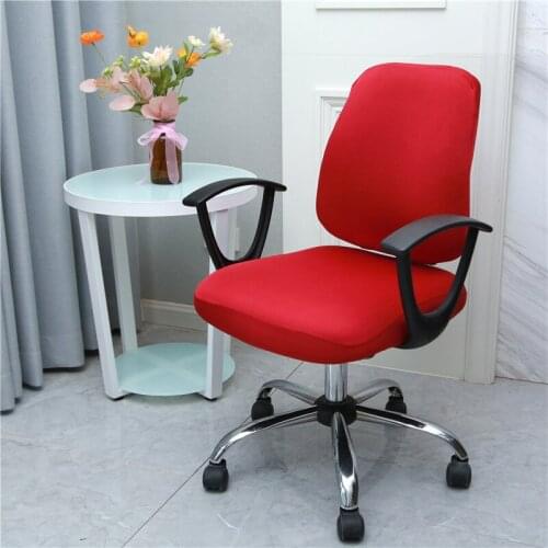 Anti-dirty Rotating Stretch Office Computer Desk Seat Chair Cover Elastic Spandex Backrest Cover+Seat Cover Removable Slipcovers