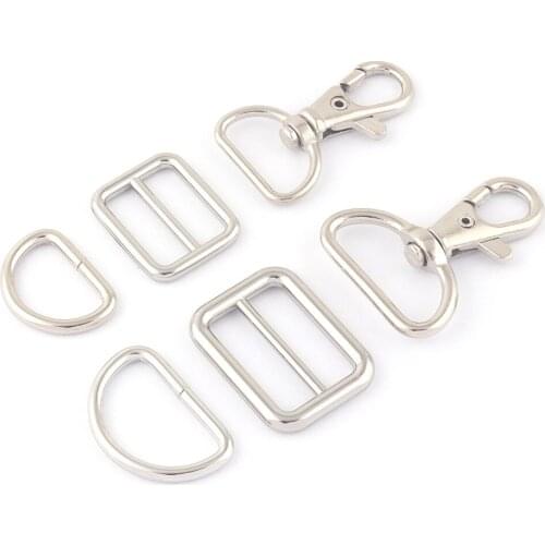 20/25mm Silver Metal Swivel Claw Clasp,Dog Collar Adjuster Backpack Belt D Ring Strap Slide Buckles Webbing Purse Hardware DIY