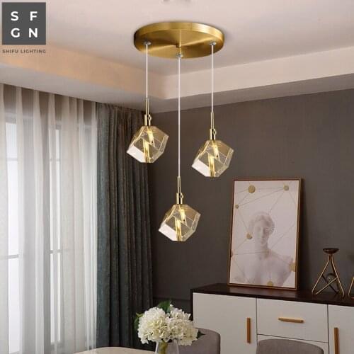 Modern Chandelier Nordic LED Crystal Lighting for Home Dining Room Bedroom Bedside Cafe Restaurant