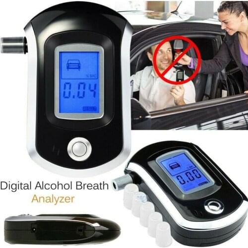 New Digital Breath Alcohol Tester Mini Professional Analyzer Alcohol Police Tester Screen AT6000 LCD Drunk Breath