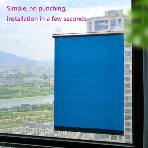 Suction Cup Fabric Automatic Curtains Bathroom and Toilet Blinds Nail-free and Hook-free Sunshade Roller Blinds for Balconies