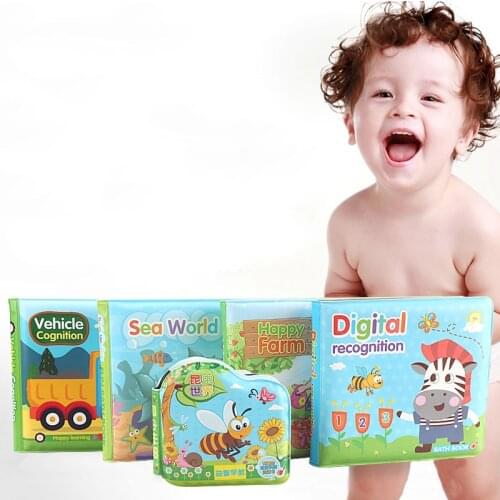 2pcs/set 12.5X14cm 0-3 years old Baby waterproof bath book can not tear off Swimming Water Early education puzzle Toys AA011