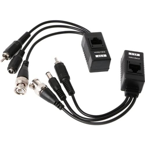 YYDS 1 Pair BNC To RJ45 Passive Video Power + Balun Transceiver For CCTV Camera