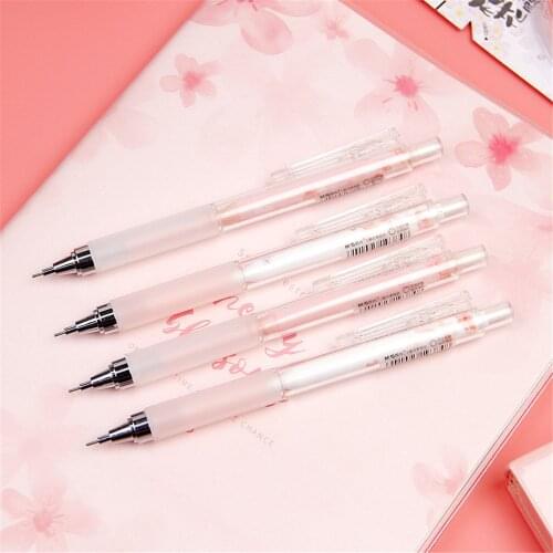 1pc Cute Pink Cherry Blossoms Mechanical Pencils Kawaii Sakuara 0.5mm Automatic Pencils School Stationery Office Press Pens