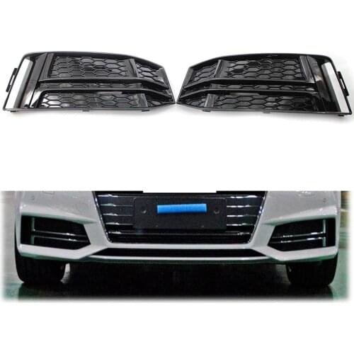 2Pcs Glossy Black Car Front Bumper Lower Grille Sport Style Grill Left & Right For Audi S4 A4 S-Line B9 2017 2018