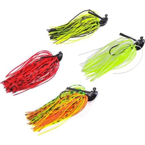 2Pcs/Lot Large Mouth Bass Fish Metal Spinner Bait Sequin Beard Pike Fishing Tackle Rubber Lead Hook Jig Soft Fishing Lure L51