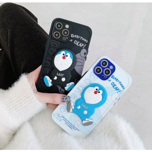 3D Cartoon doraemon pattern for iPhone 11Pro 12 12promax 7 8plus x xs xr xsmax Silicone phone case