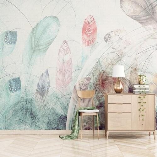 3d Novelty Hand Painting Abstract Feather Wallpapers Mural for Living Room Home Wall Art Decor Photo Wallpaper Custom Murals