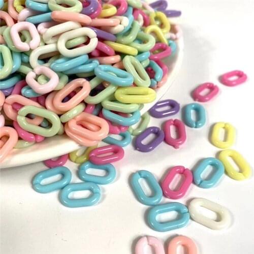 500g Approx 2100Pcs Candy Color 9*15MM Opening Acrylic Chain Link For DIY Making Necklace Earrings Jewelry Accessories