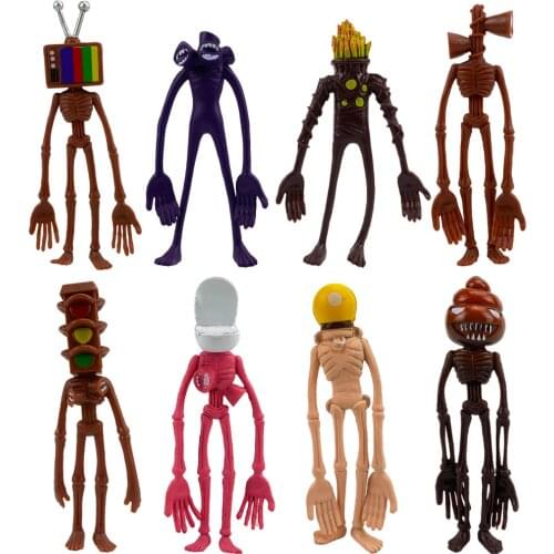 8pcs/set Siren Head Action Figure Toy Sirenhead Figure Horror Model Doll Sculpture Shy Guy Urban Legend Foundation Scp 6789 Toys