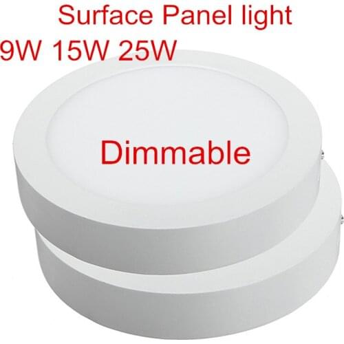 9W 15W 25W Round Led Panel Light Surface Mounted leds Downlight ceiling down 85-265V lampada led lamp with Dimmable LED Driver