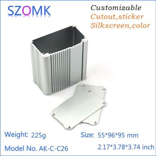 2pcs, 55*96*95mm szomk aluminum enclosure control box aluminum electronics project box switch enclosure power supply diy box