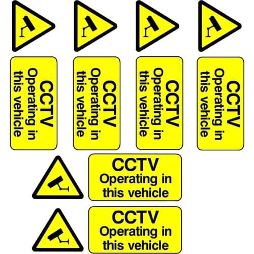 CCTV Operating In This Vehicle Stickers Car Taxi Uber Bus Van Truck Cab