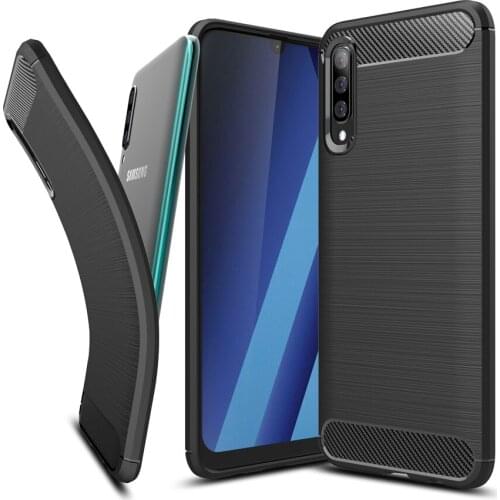 Carbon Fiber Case For Samsung Galaxy A50 Cover TPU Drawing Material Phone Case For Galaxy A70 360 Full Protective Fundas