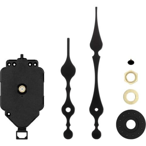 Black Clock Movement Mechanism Battery Operated Watchmaker Repair Accessory