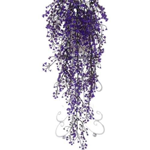 Artificial Flower Simulation Hanging Purple Vine Willow Rattan Plant For Home Wedding Decoration Arrangement Accessories Cheap
