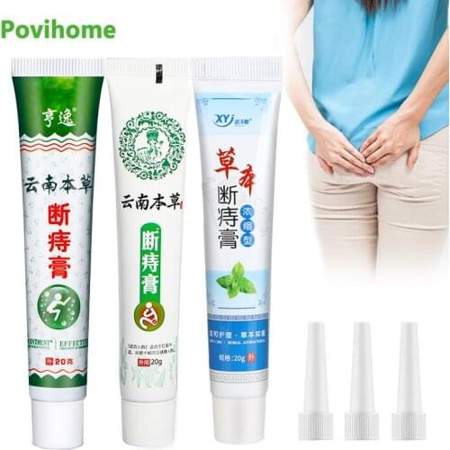 3Types Herbal Hemorrhoid Cream Internal External Anal Fissure Shedding Treatment Ointment Pain Relief Medical Therapy Plaster