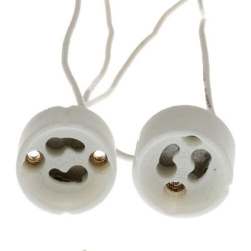 Best Qualtiy Ceramic GU10 Lamp Socket Base LED light GU10 holder base 15CM cable connector Fast delivery CE VDE