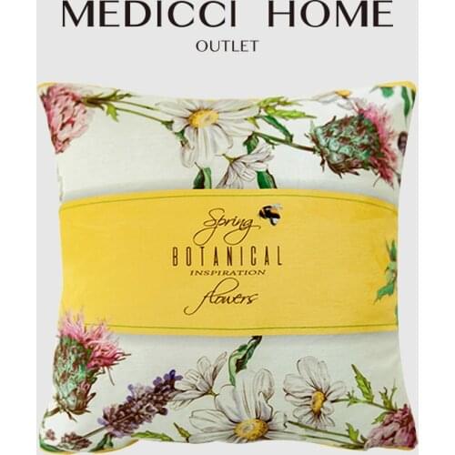 Medicci Home Bucolic Cushion Cover American Style Spring Botanical Inspiration Garden Throw Pillow Case Chenille Waterproof