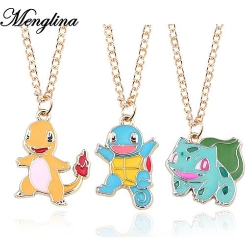 Menglina Fashion Japan Cartoon Character Cute Enamel Metal Charm Pendant Necklace Gold Color Chain Necklaces & Pendants for Girl