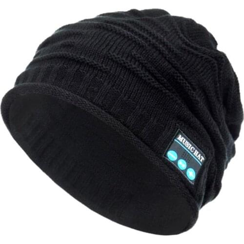 Fashion Wireless Bluetooth Music Hat Cap Bluetooth Earphone Headphone Headset Speaker Mic Sport Running Hiking Knitted Hats #ND