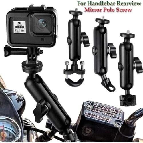 Motorcycle bracket Mount rearview mirror Supporter Bike Handlebar Ride for Go pro Hero 9 8 Camera Accessories