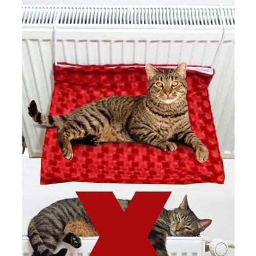Heating Askılıklı Cat Bed Washable-Red