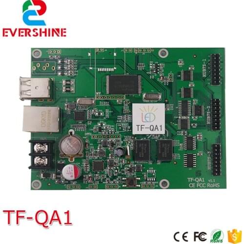 TF-QA1 cheap rgb full color led control card for small size 512*160/384*320pixels led sign p4 p5 p6 p10 rgb led controller