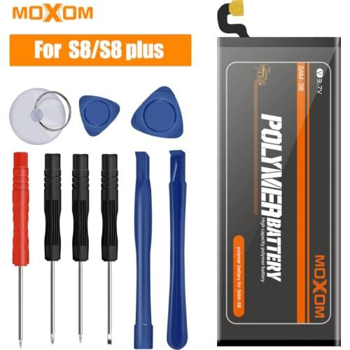 Original MOXOM Battery For Samsung GALAXY S8 S8 Plus Battery G950 G955 Replacement Li-Polymer Batteries Real Capacity With Tool