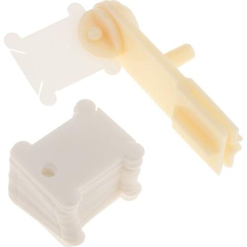 120 Piece Plastic Floss Bobbins with Floss Winder for Embroidery Floss Organizer Cross-Stitch Thread Holder Sewing Accessories