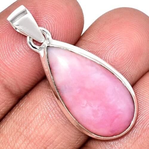 Genuine PINK OPAL Pendant 925 Sterling Silver, Total Length : 39.5 mm, AP7074