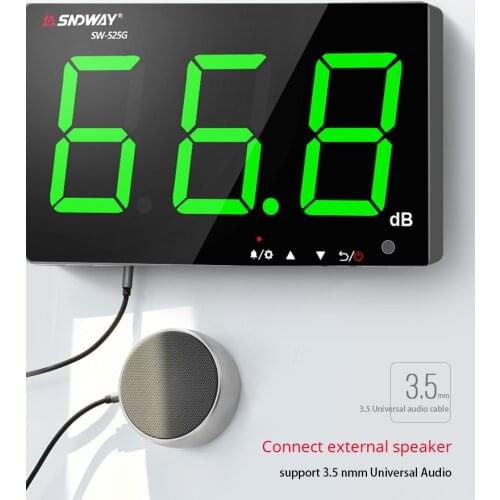 SNDWAY SW-525G sound level meter 30-130 dB wall-mounted digital noise meter USB charging measurement decibel monitoring noise