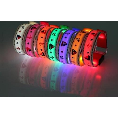 LED Wrist Band Glow Light Arm Band Bracelets straps Armband Reflective Flashing Strap decoration glowing bracelet F20172681