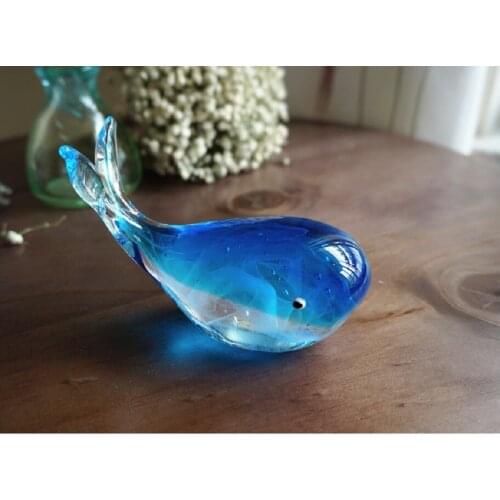 Animal glass whale decoration birthday gift creative glass cute Nordic home decoration net red small whale