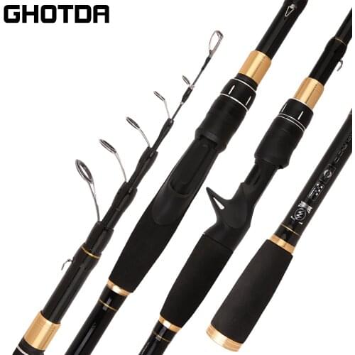 Lure Fishing Rod Carbon Fiber Spinning Casting Ultra-Light Telescopic 1.6m 1.8m 2.1m 2.4m Travel Mini High Quality