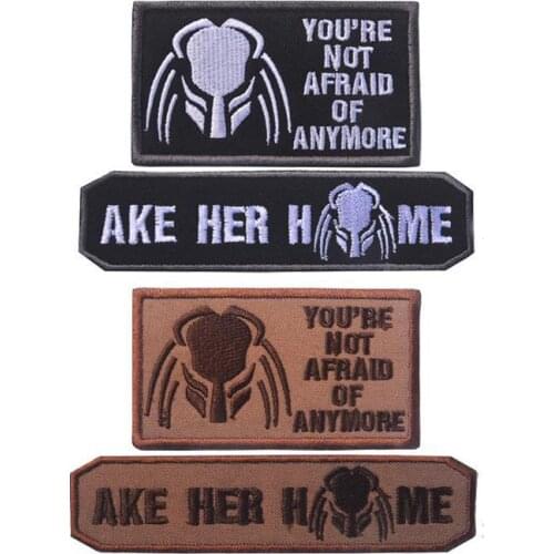 Embroidered ALIEN MOVIE ARNOLD Predator head Patches Predator helmet Military patches hook Tactical hook back army patches