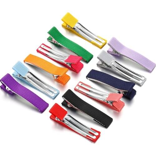 20pcs/lot 4.8cm Rhodium Spring Hair Clips Automatic Clip Blank Width Setting For DIY Jewelry Making Base Accessories